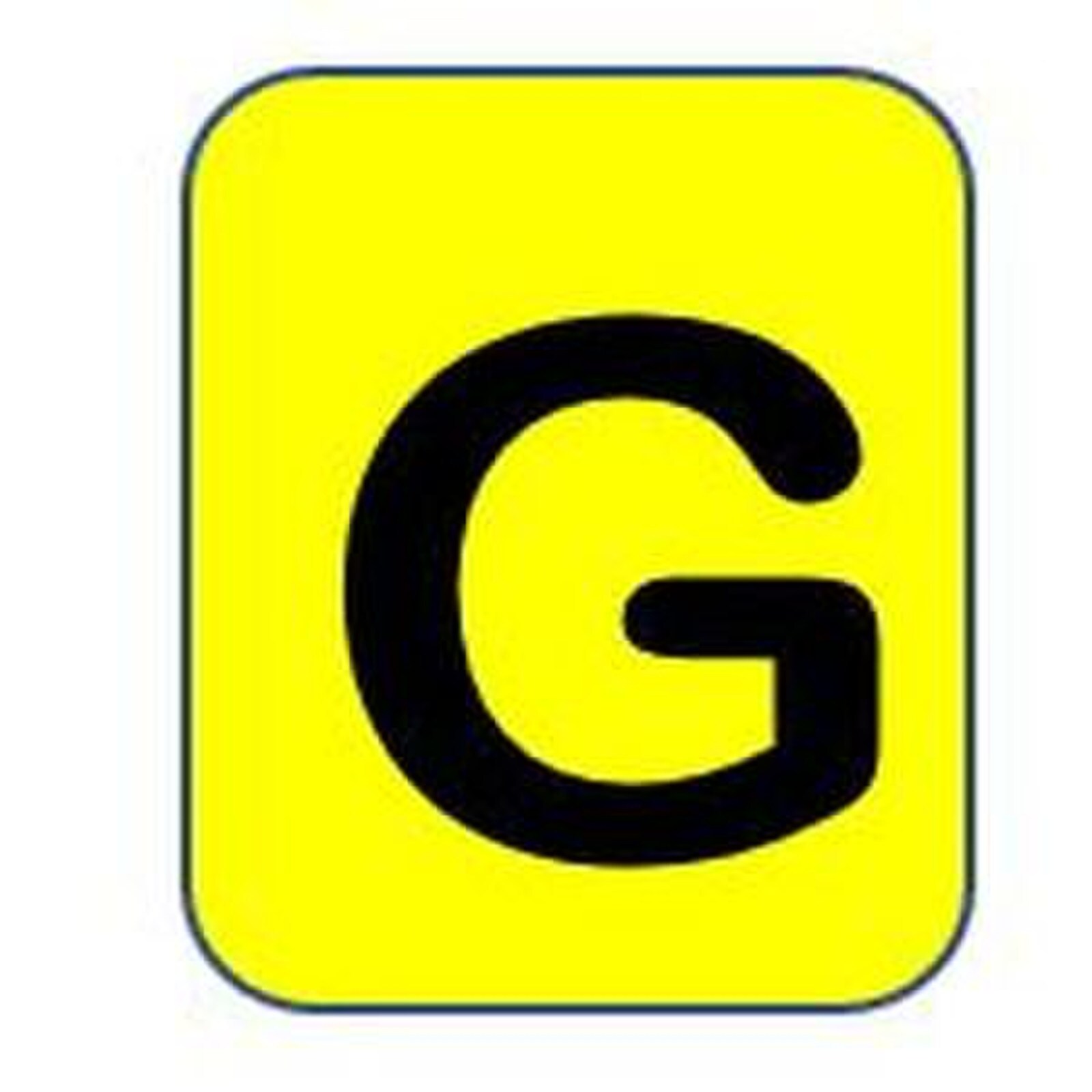 Sign black/yellow 80x51mm - Letter G